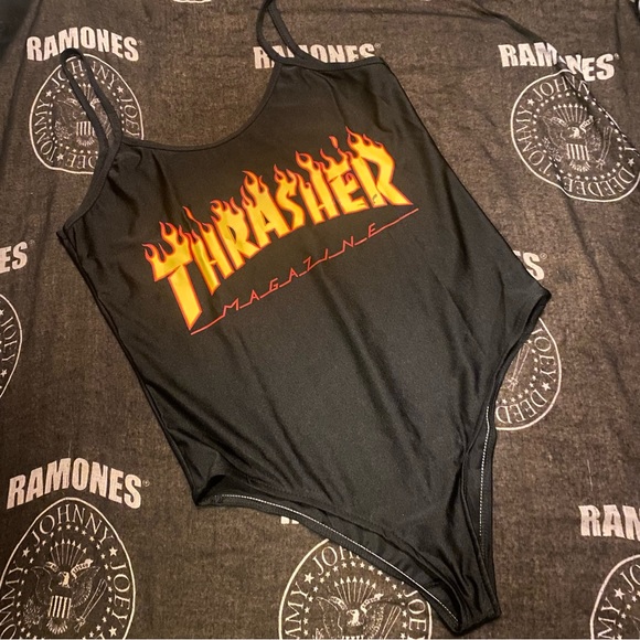 Bodysuit, Thrasher Flame Skateboarding Magazine BNWOT - Picture 1 of 12